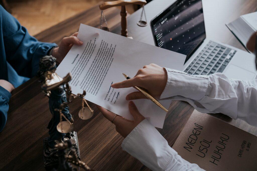 Legal Document near Computer