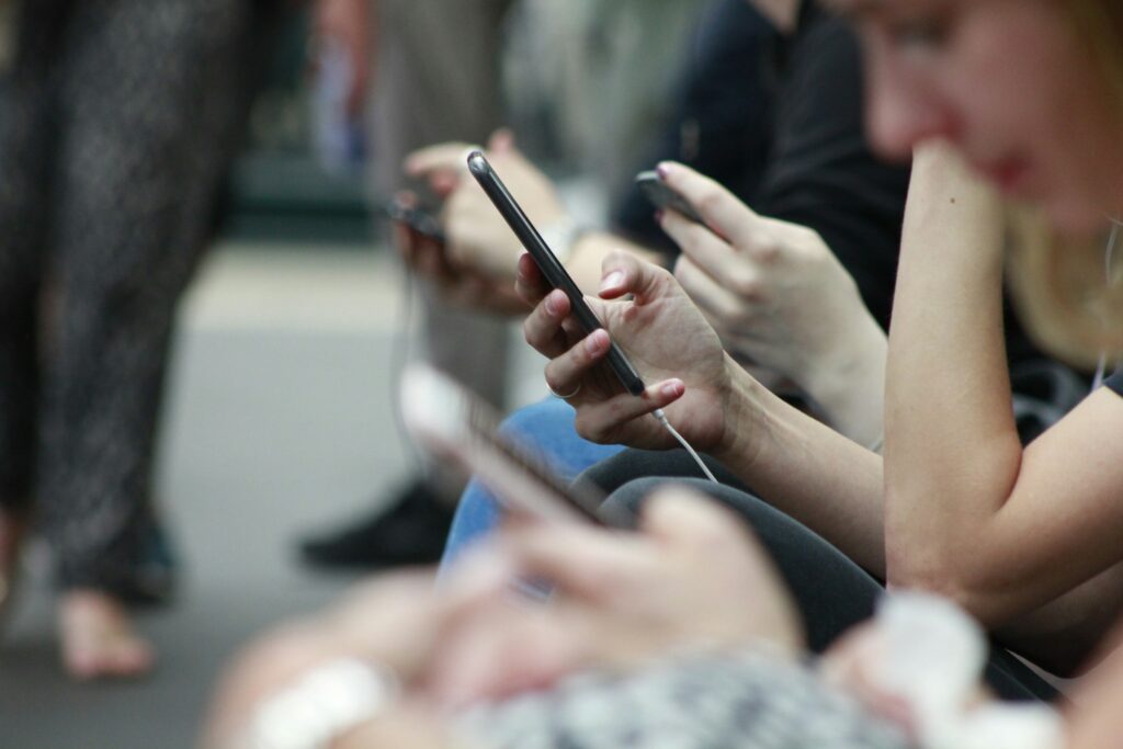 A person holding a smartphone