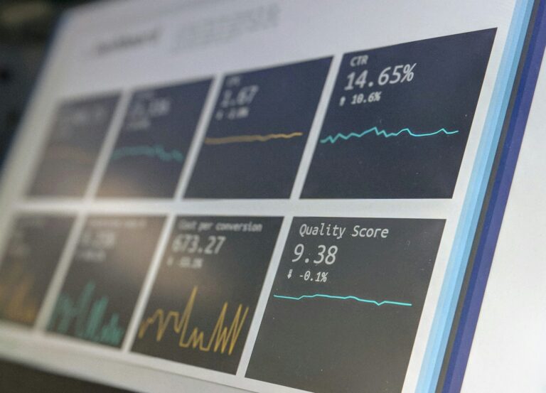 A screen showing charts and performance metrics