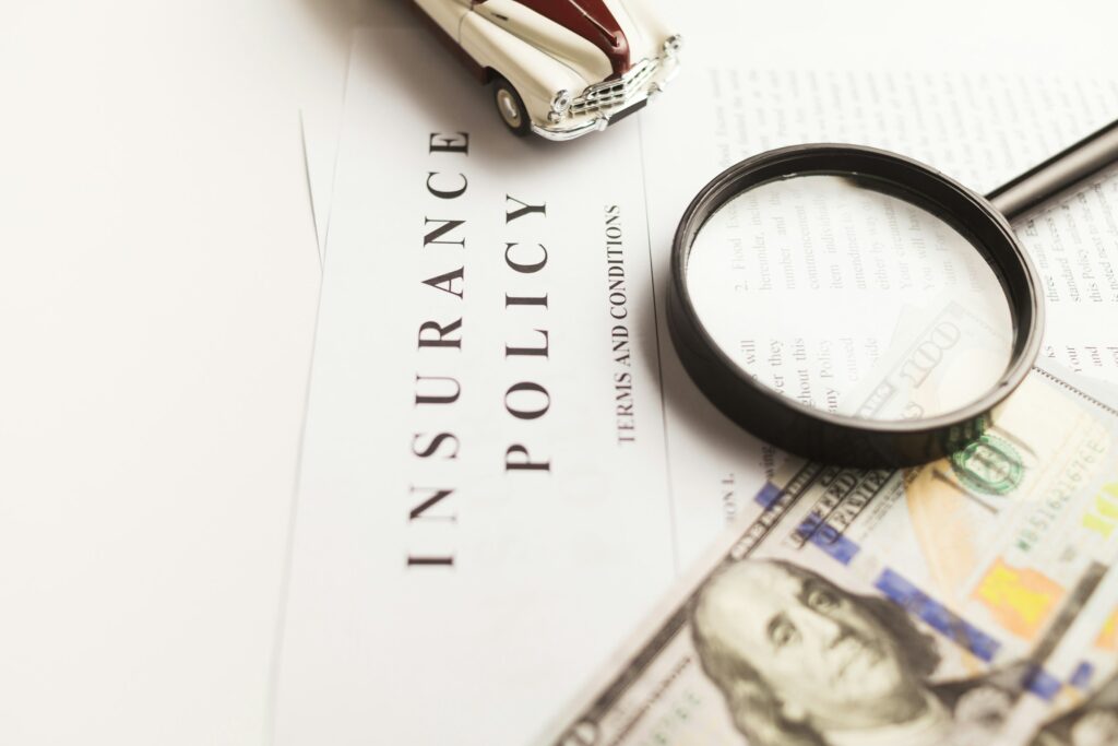 Magnifying glass on a piece of paper